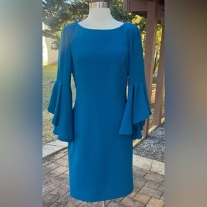 Badgley Mischka Belle Sleeve Sheath Dress Size 6